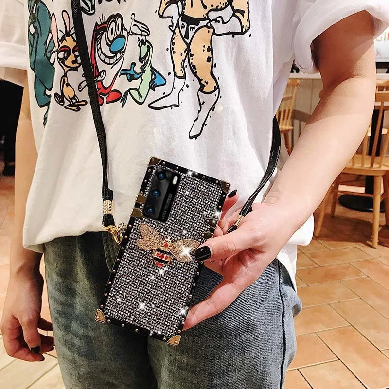 Luxury Glitter Diamond Crossbody Lanyard Case For Samsung