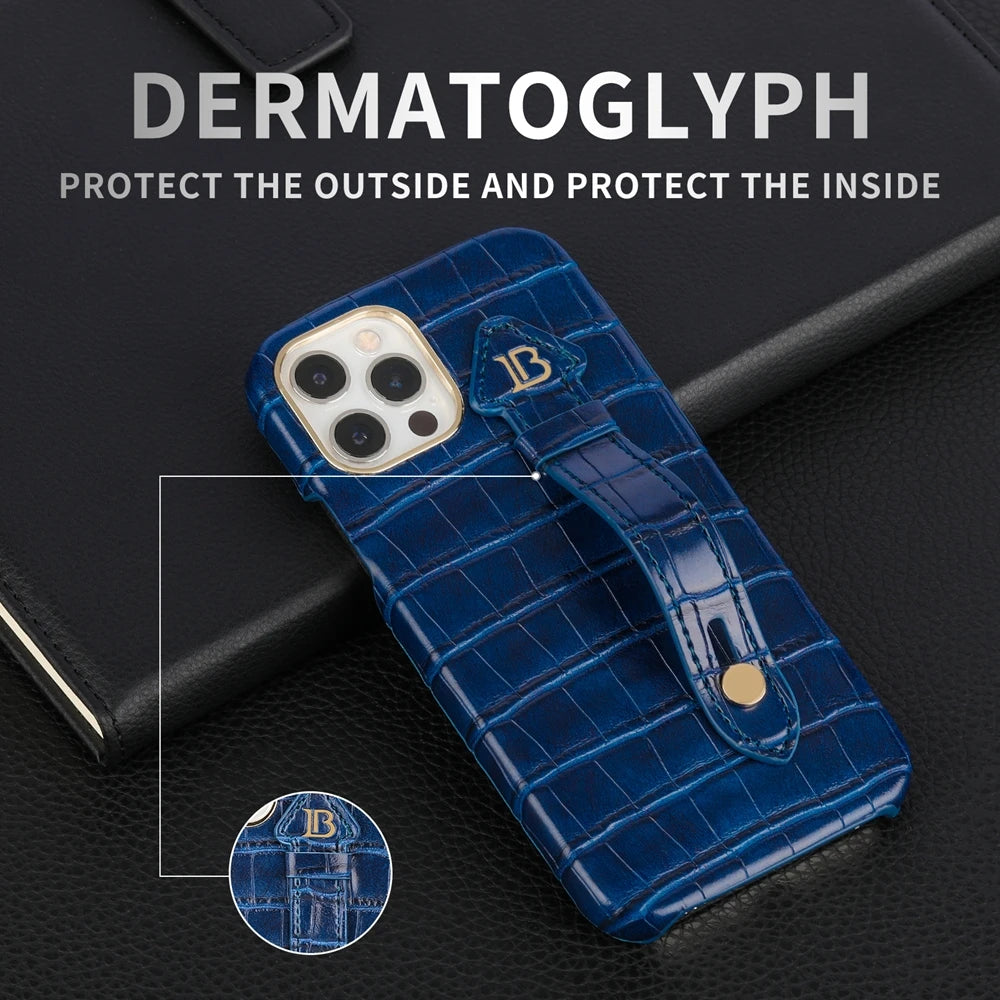 Crocodile Leather Case For iPhone