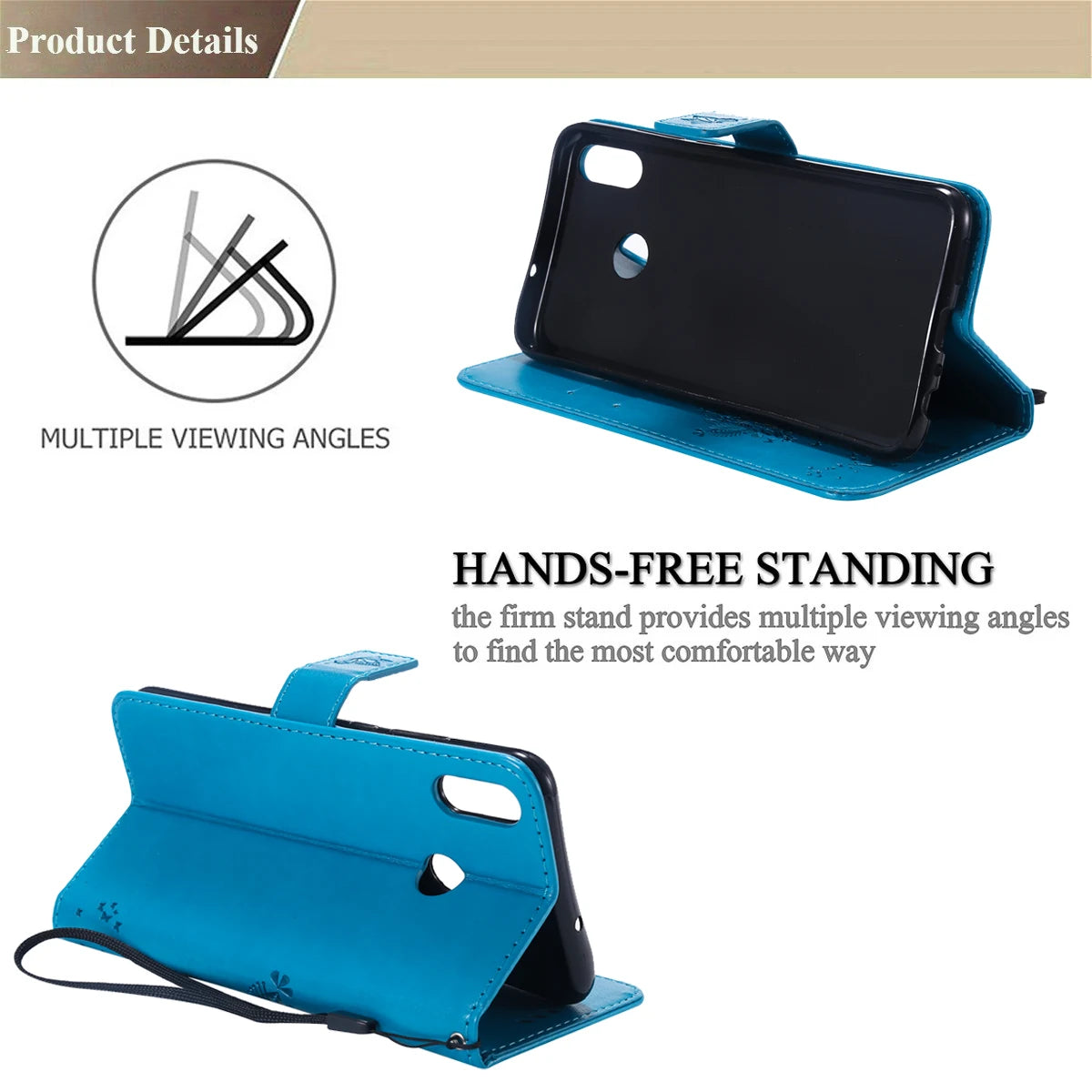 Tree Engraved Leather Wallet Magnetic Cover Book Case