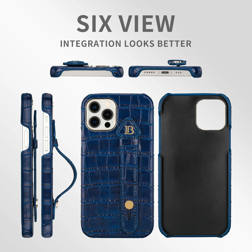 Crocodile Leather Case For iPhone