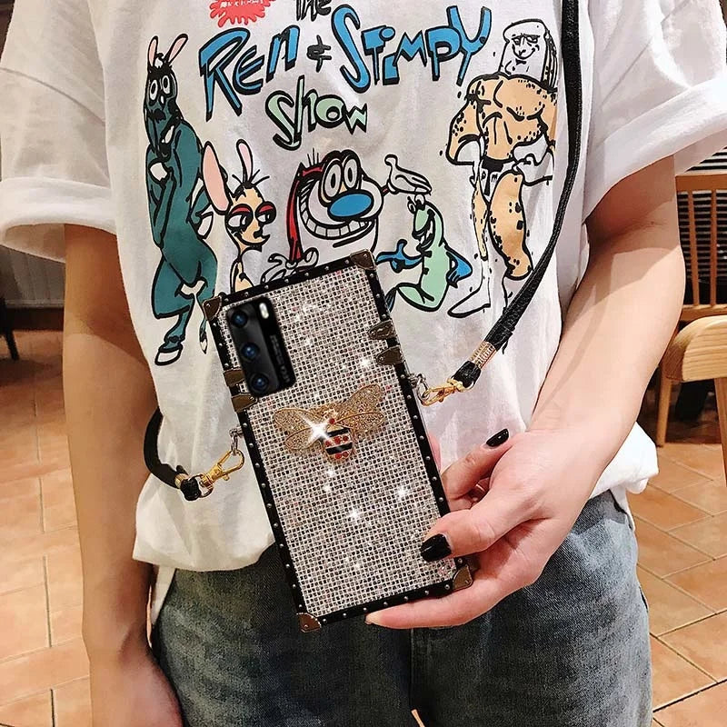 Luxury Glitter Diamond Crossbody Lanyard Case For Samsung