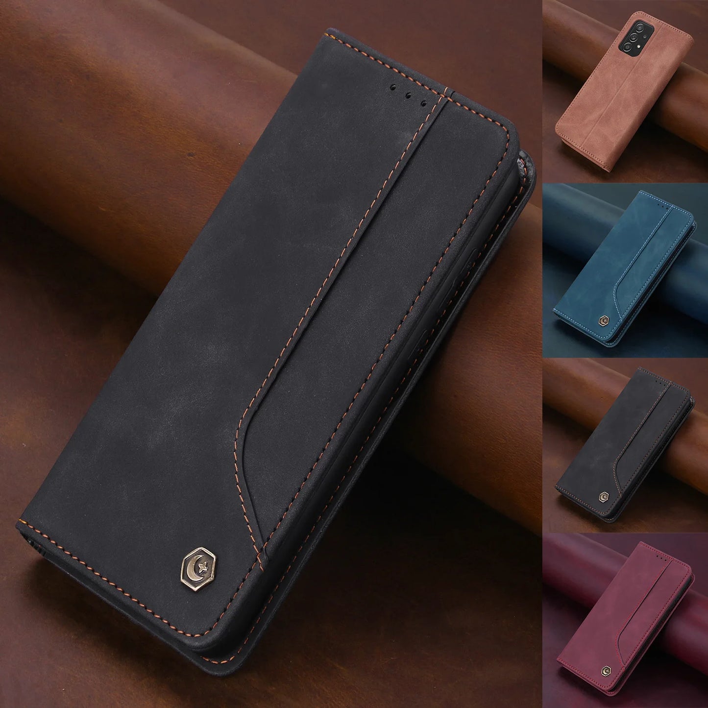 Flip Leather Wallet Case for Samsung