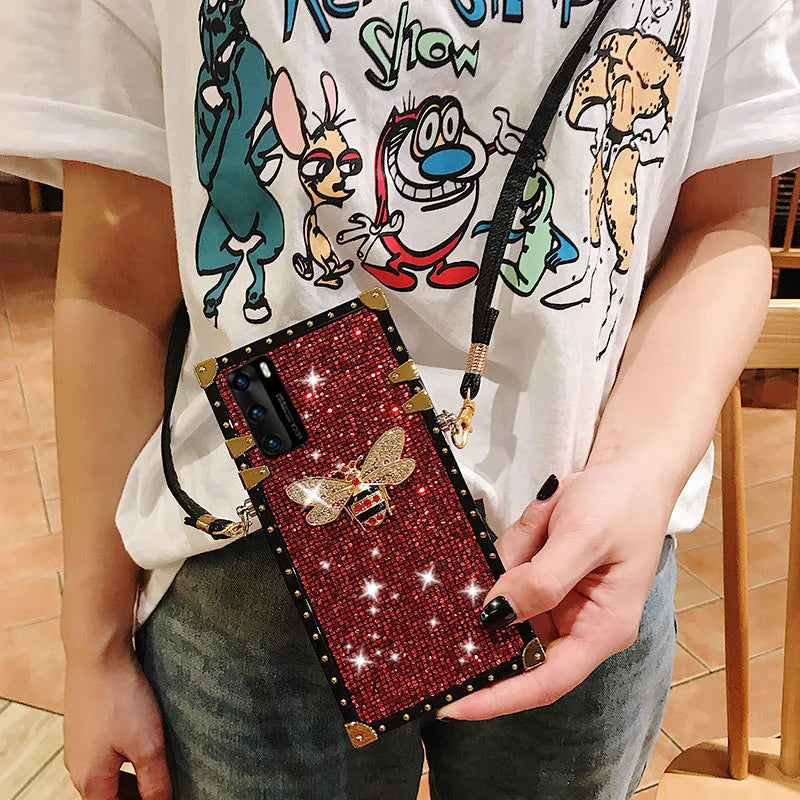 Luxury Glitter Diamond Crossbody Lanyard Case For Samsung