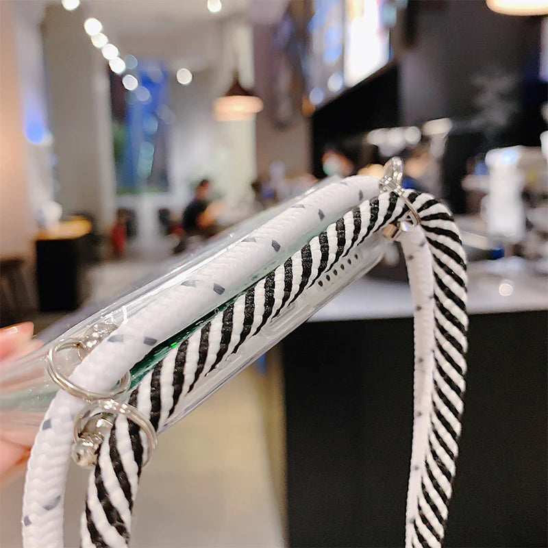 Neck Strap Rope Cord Glitter Case For Samsung