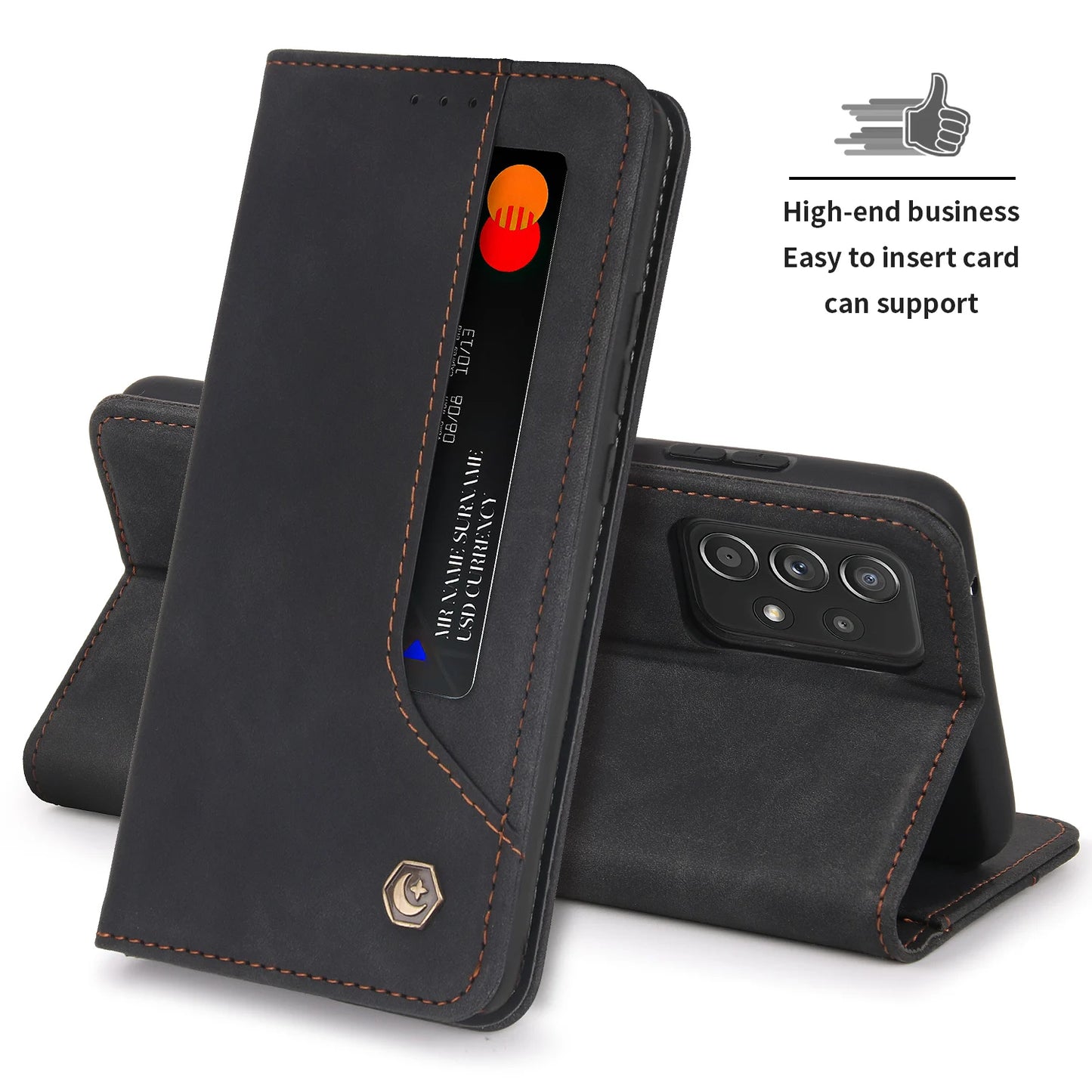 Flip Leather Wallet Case for Samsung