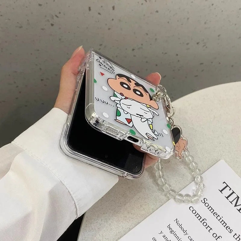 Funny Cartoons Case with Lanyard Galaxy Z Flip