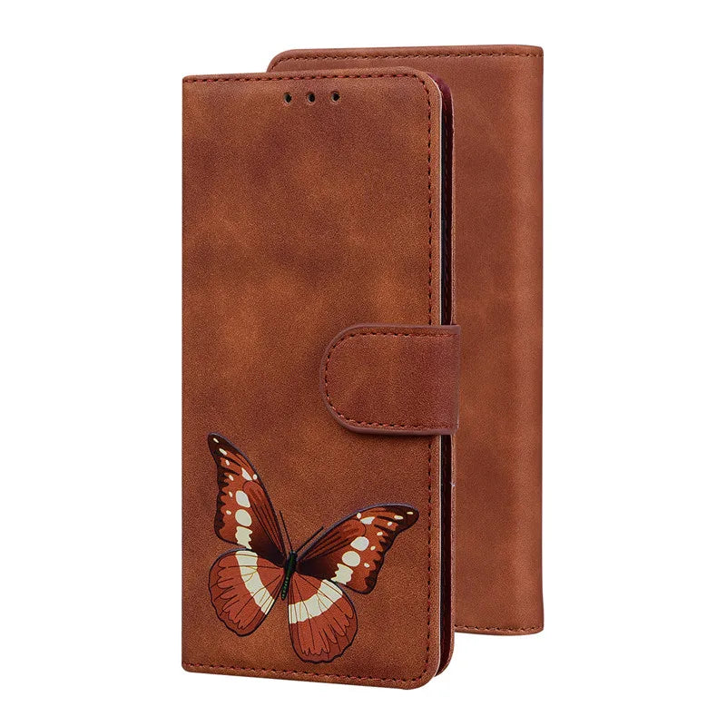 Magnetic Geometric Textile Pattern Wallet Case for Galaxy