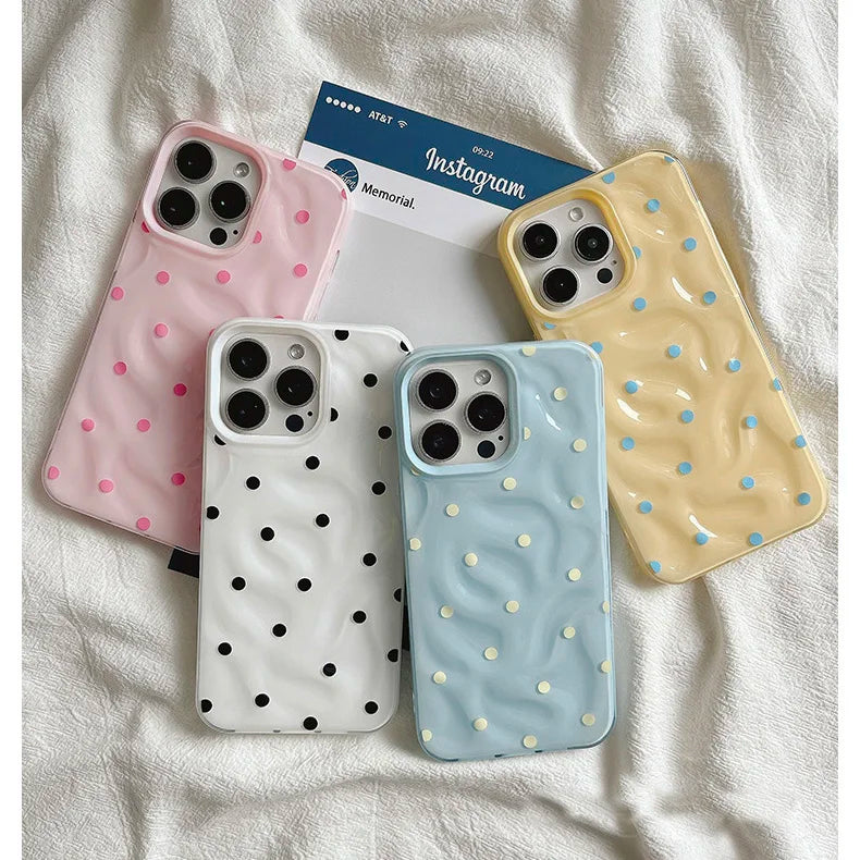 Love Dot Folds Texture Phone Case For iPhone