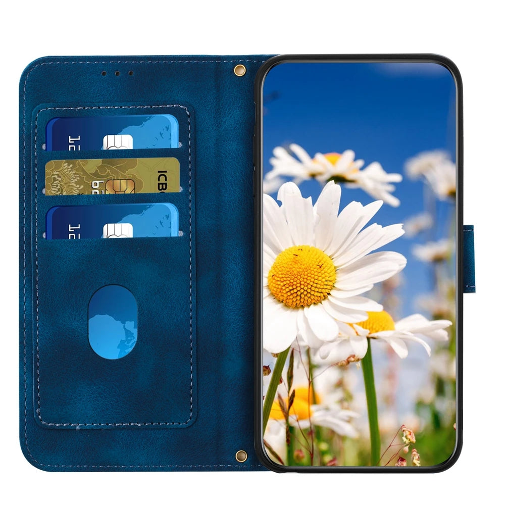 Floral Wallet Galaxy Phone Case with Lanyard