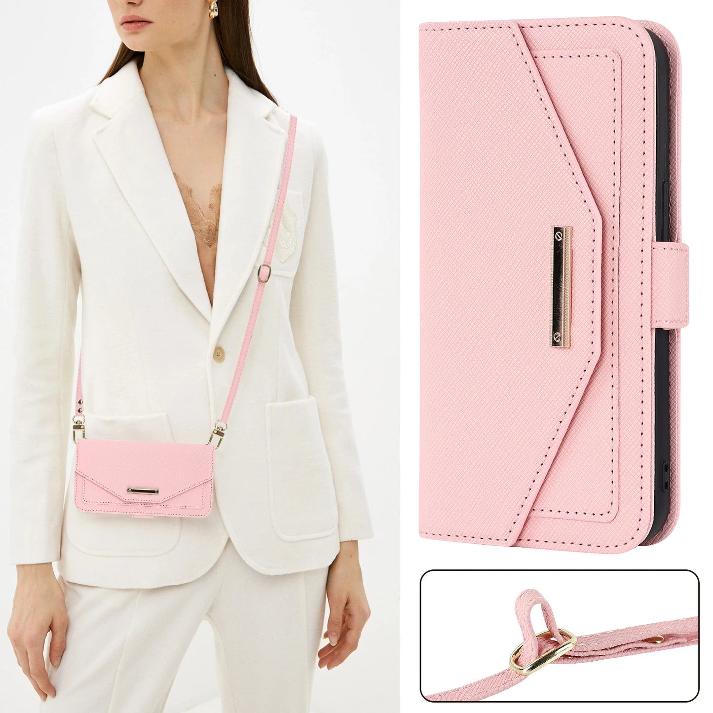 Lanyard Crossbody Wallet Case For iPhone