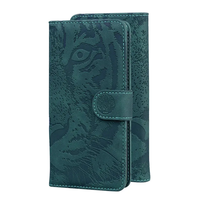 Magnetic Geometric Textile Pattern Wallet Case for Galaxy