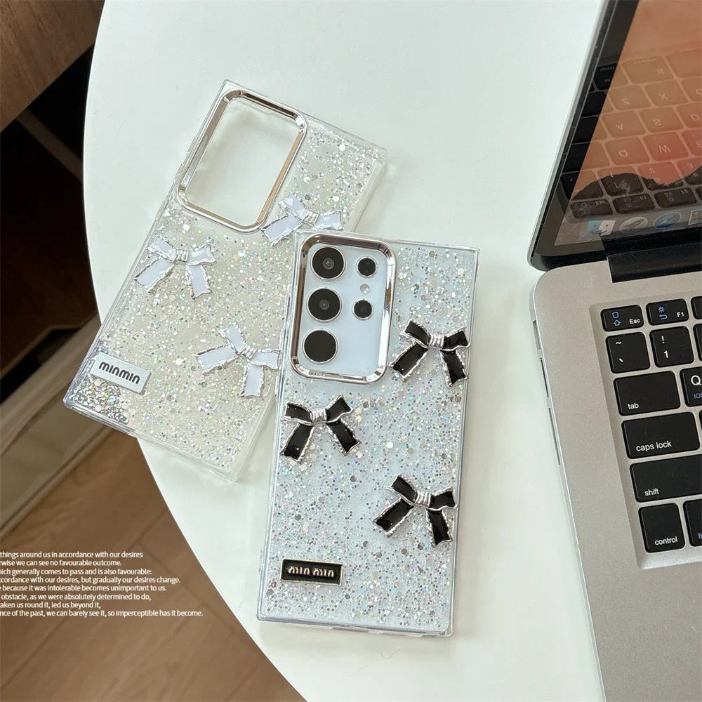 Glitter Bowknot Epoxy Case for Samsung Galaxy