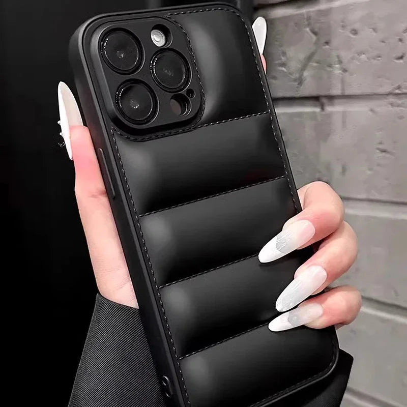 Colorful Down Jacket pattern silicon phone case for iPhone