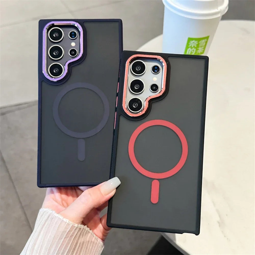 Luxury Matte Magnetic Phone Case For Samsung