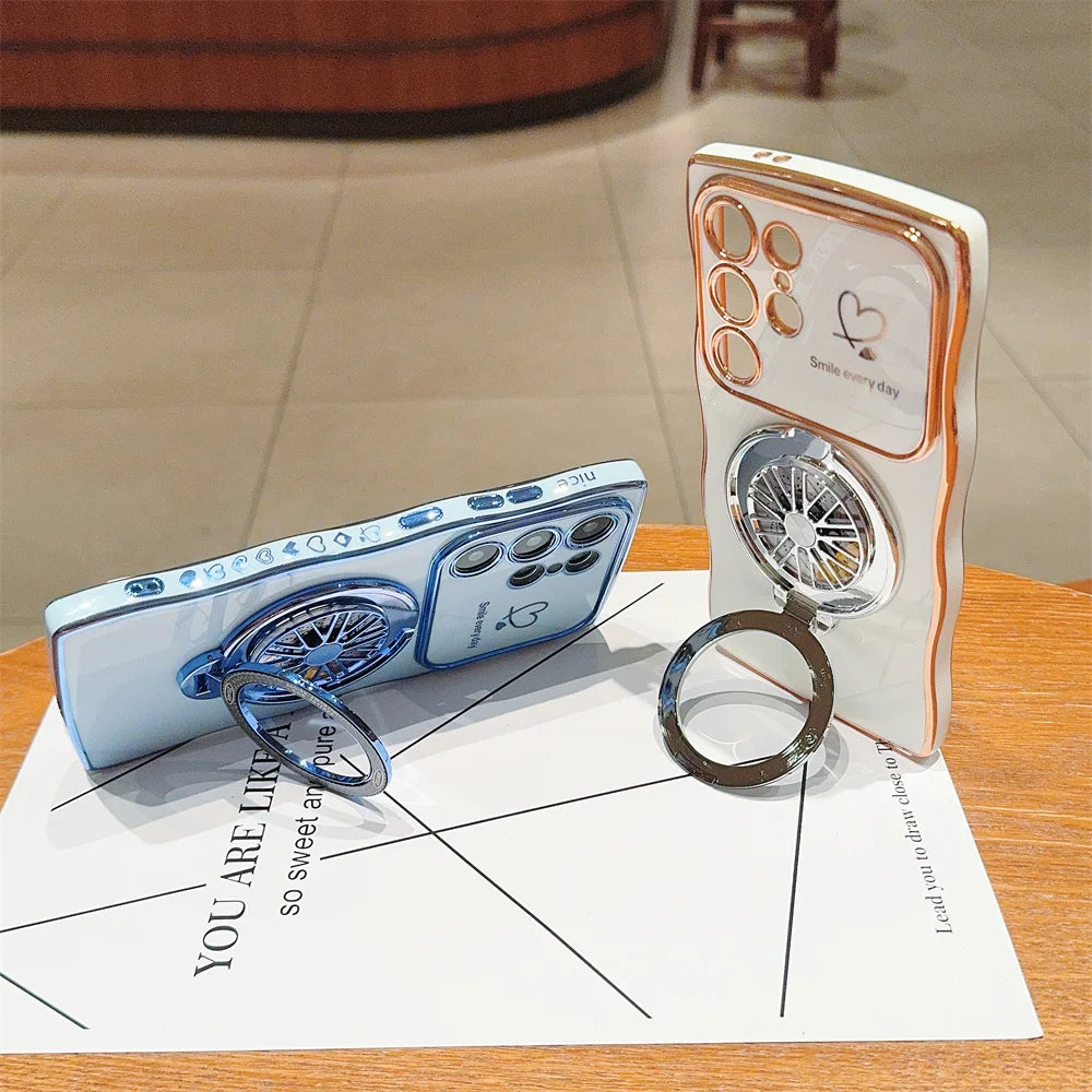 Gyroscope Rotating Bracket Wave Frame Case for Samsung