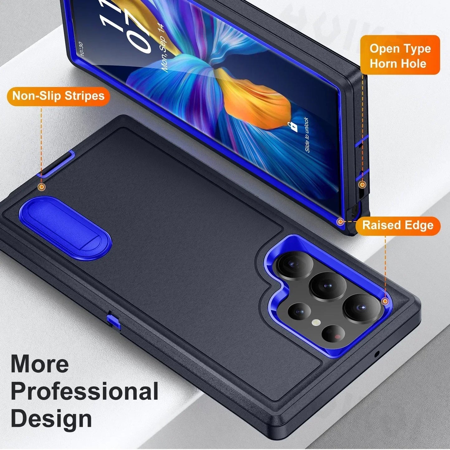 Heavy Anti-Scratch Rugged Protective Kickstand Full Body Shockproof Case for Samsung