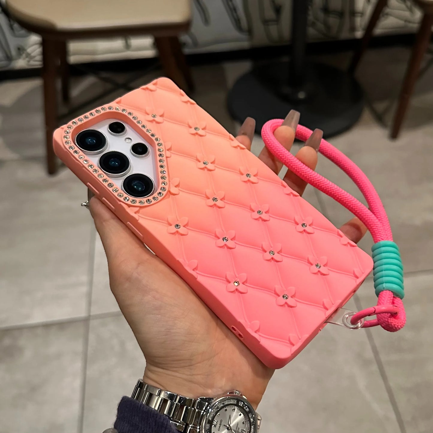 6D Flowers Edge Gradient Case For Samsung