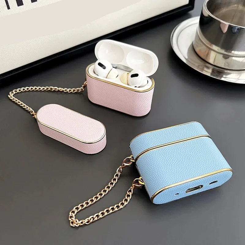 Luxury Leather Sleeve Cute Earphone Case For Airpods