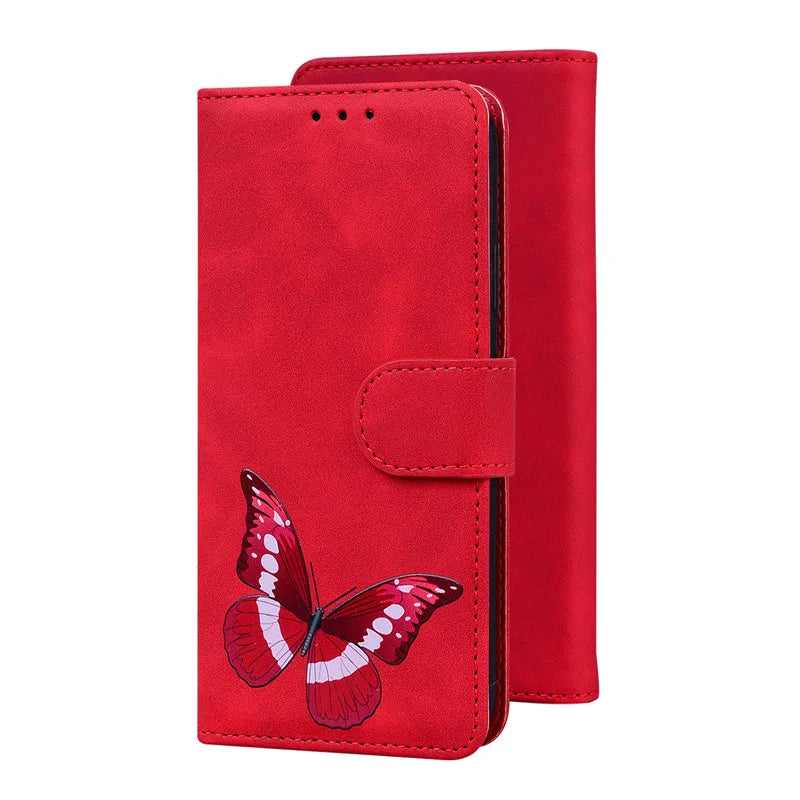Magnetic Geometric Textile Pattern Wallet Case for Galaxy