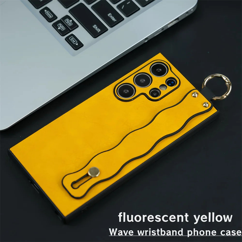 Wristband Bracket Leather Case for Samsung