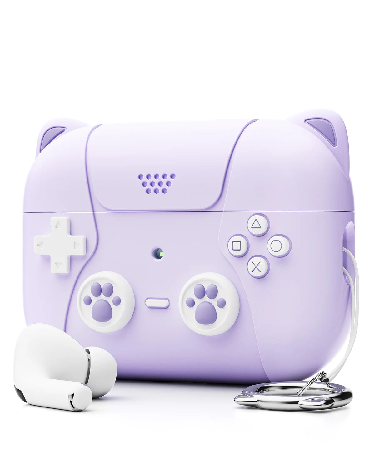3D Game Player Design with Keychain Silicone Case For Airpods