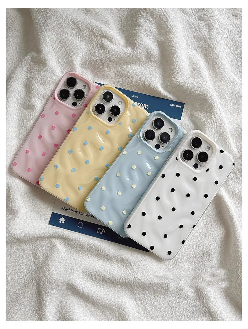 Love Dot Folds Texture Phone Case For iPhone