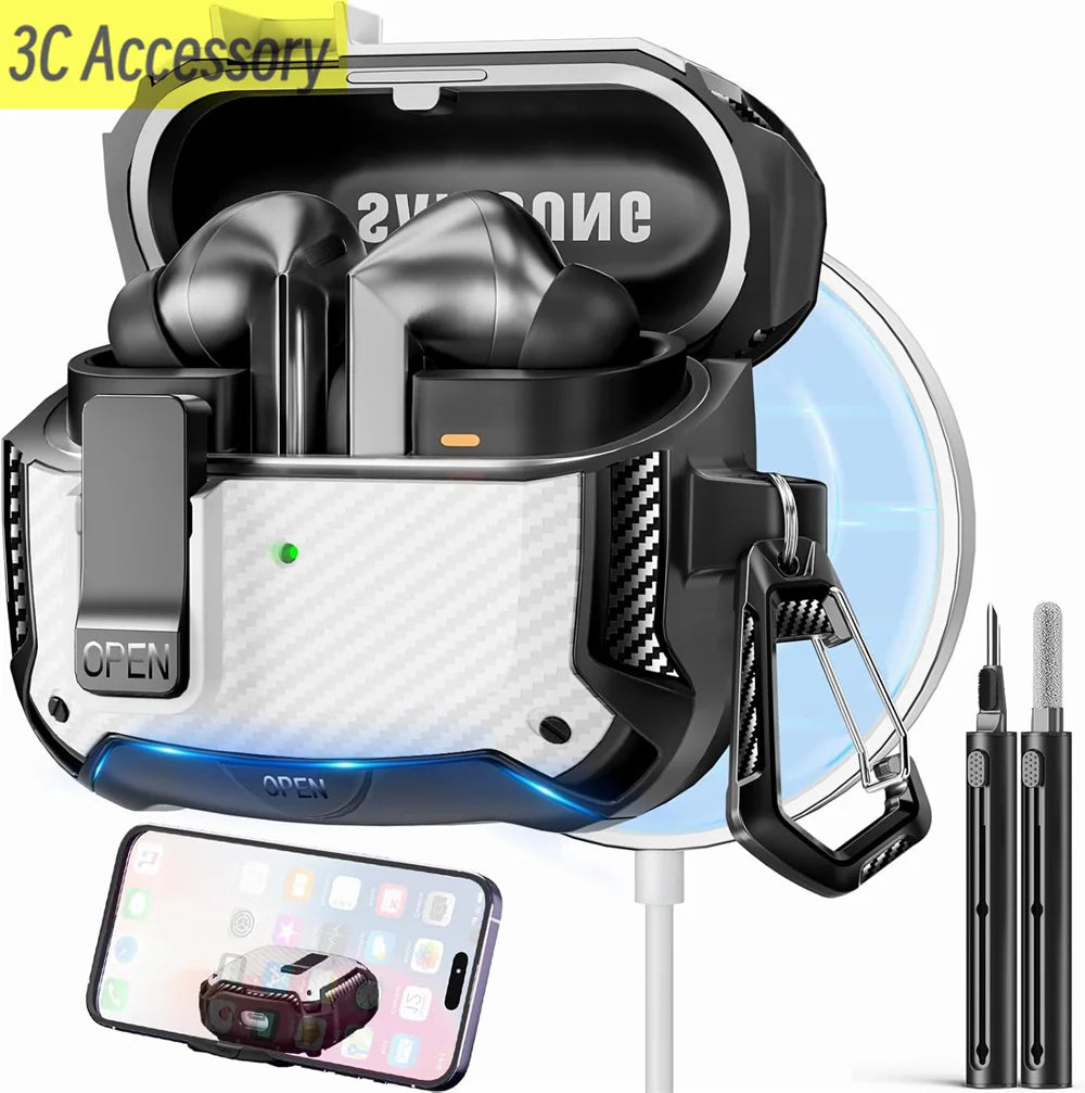Secure Lock Clip Case for Samsung Buds with Cleaning kit
