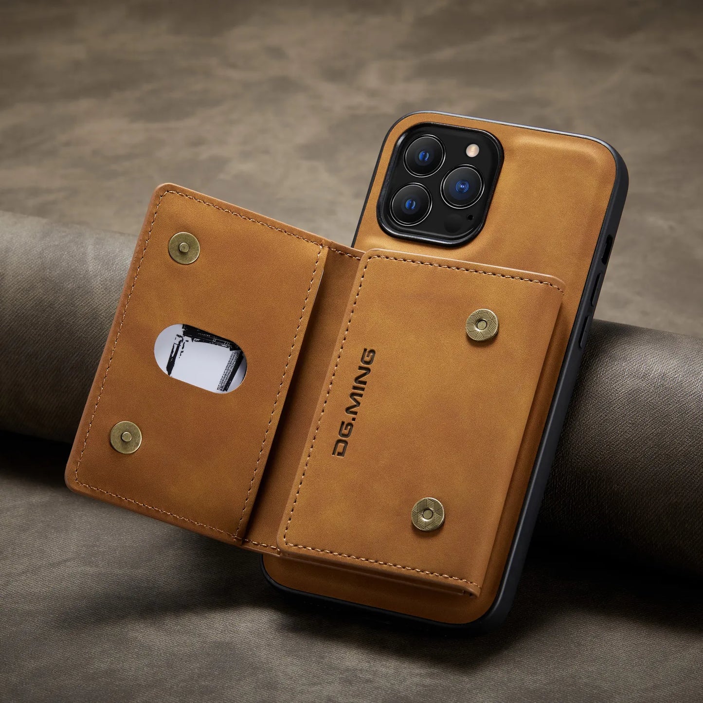 2 In 1 Detachable Magnetic Wallet Leather Case for iPhone