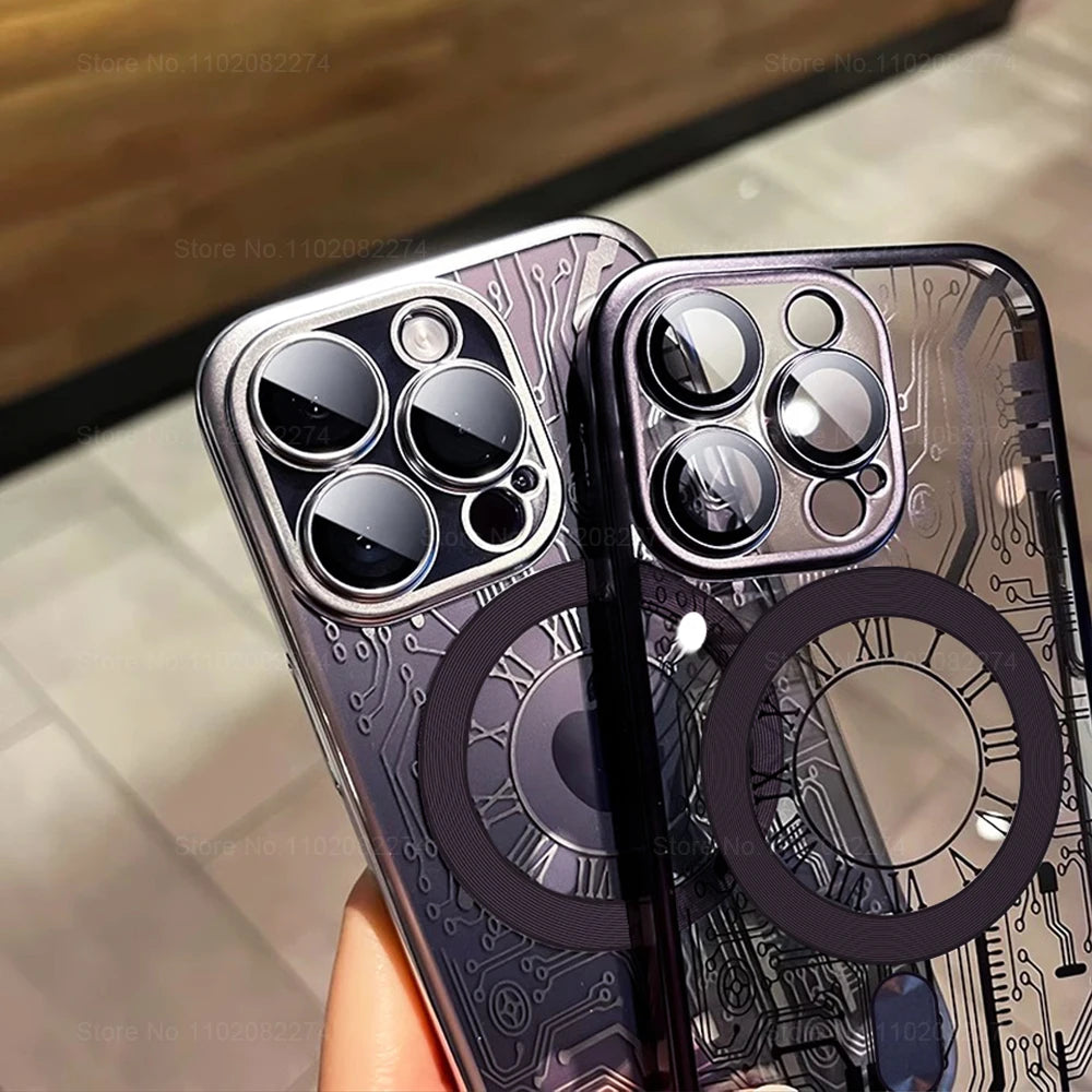 Fashion Luxury Clear Plating Magsafe iPhone Case