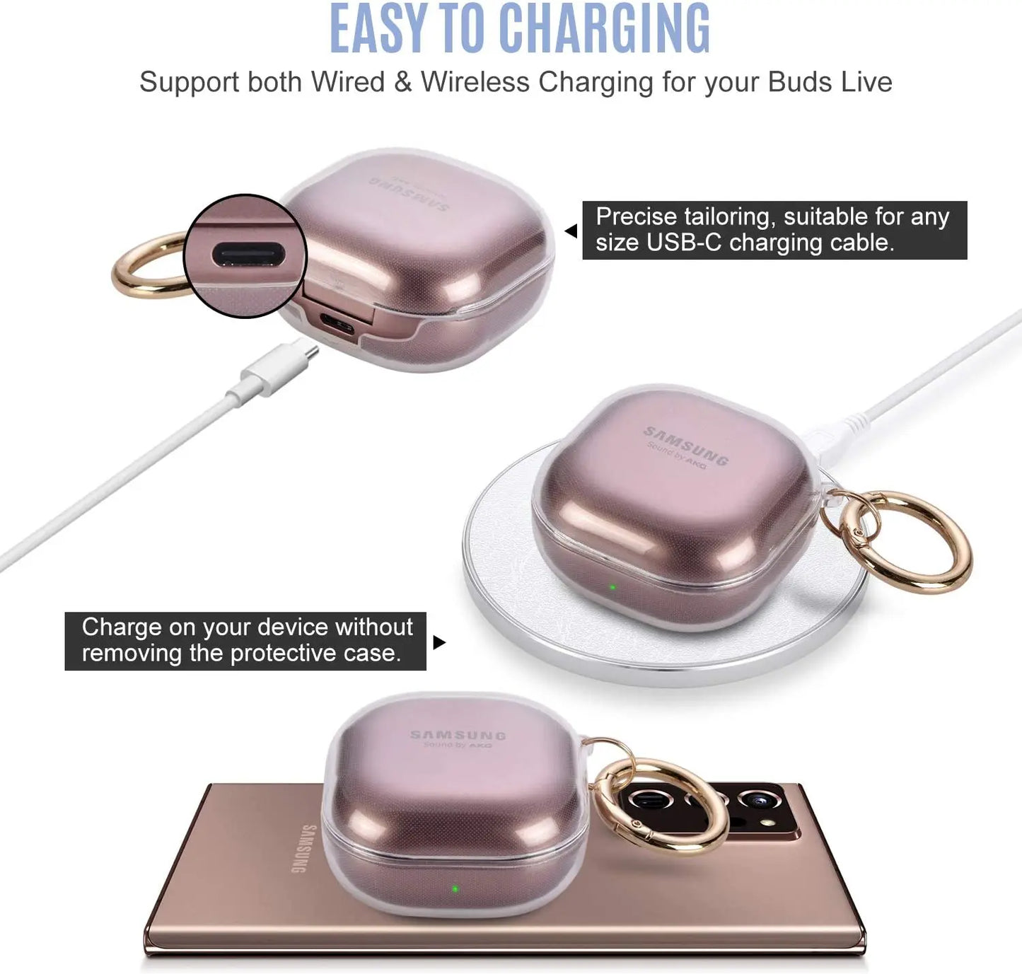 TPU Soft Shell Transparent Case with keychain