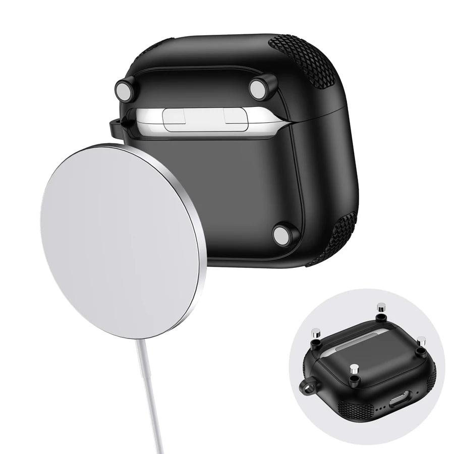 Armor locking clasp Earbuds Case For AirPods