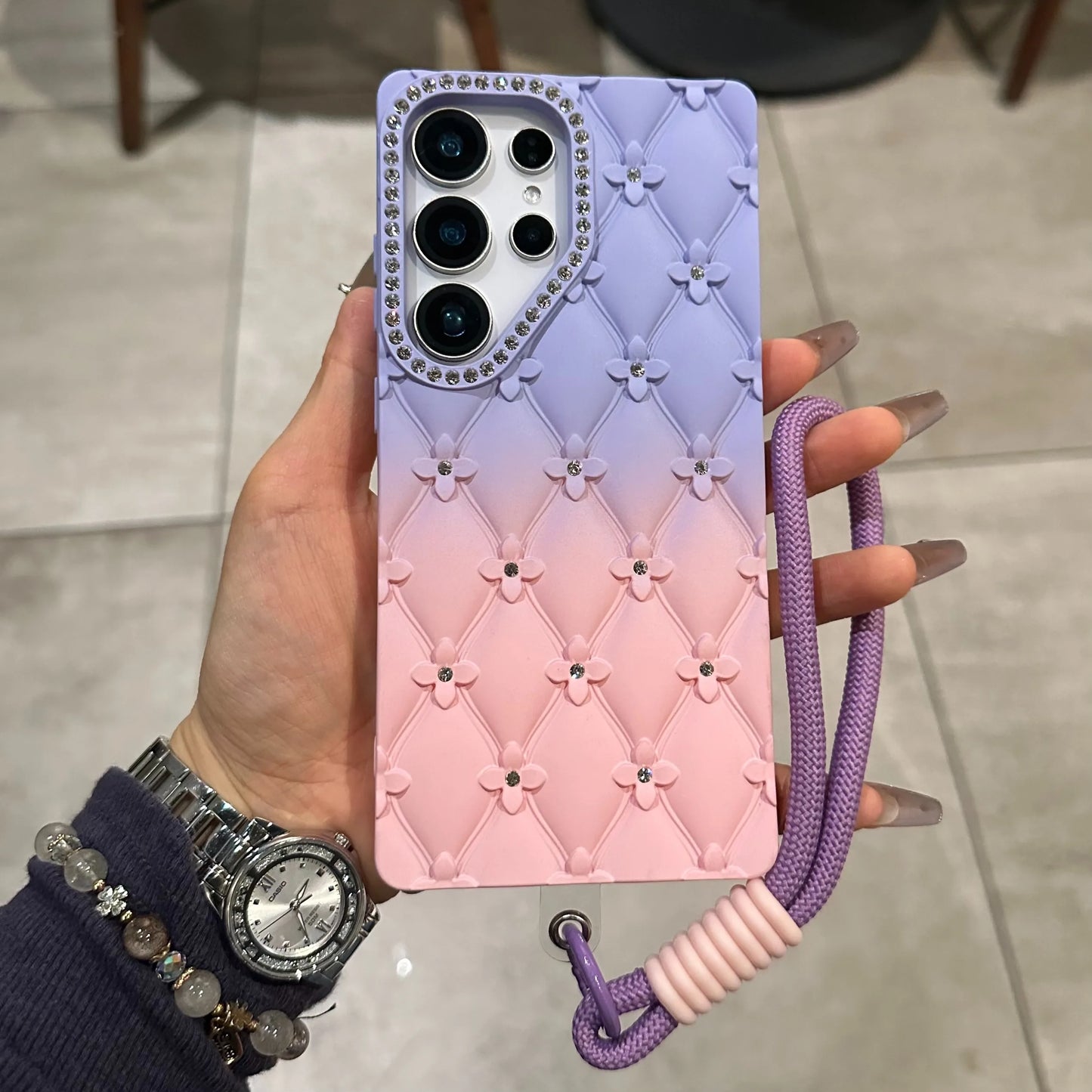6D Flowers Edge Gradient Case For Samsung