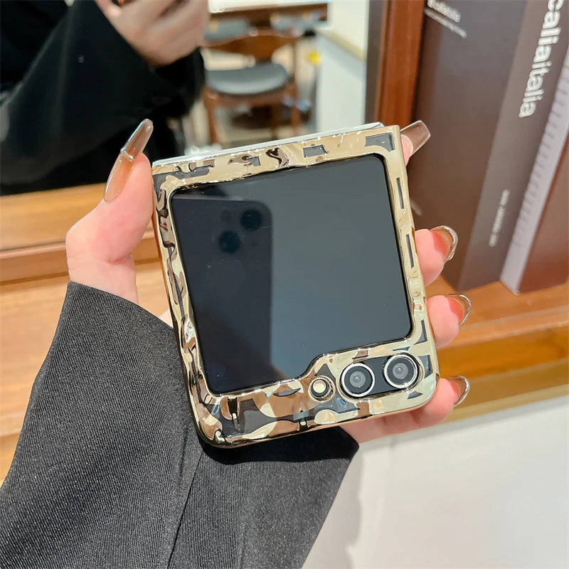 Luxury Folded Texture Leopard Print Phone Case For Samsung
