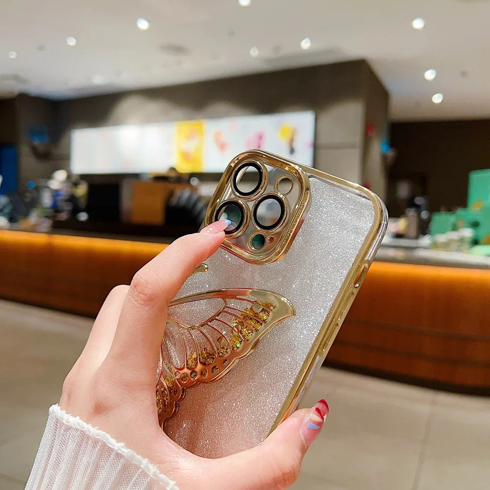 Luxury 3D Glitter Butterfly Quicksand Case