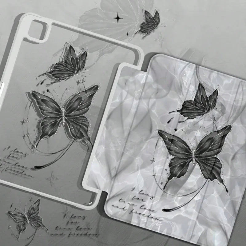 Water Wave Butterfly Case For iPad