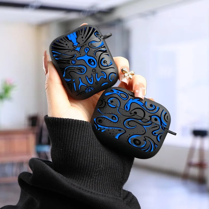 Cool Blue Pattern Apple Airpods Case