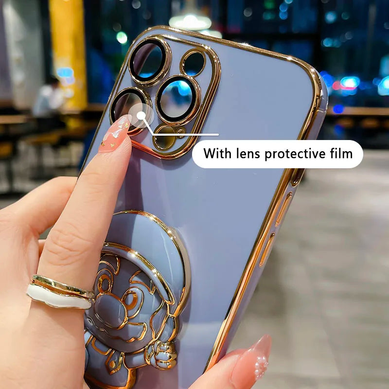 Super Marios Plating Holder Phone Case For Galaxy