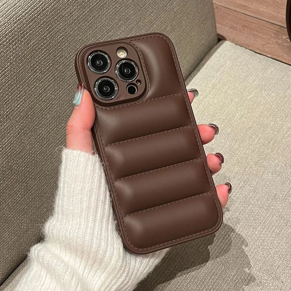 Colorful Down Jacket pattern silicon phone case for iPhone