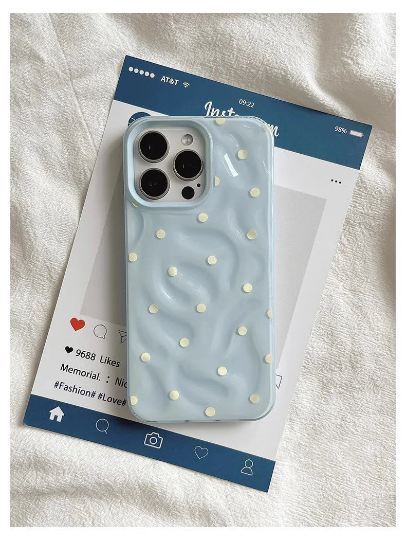 Love Dot Folds Texture Phone Case For iPhone