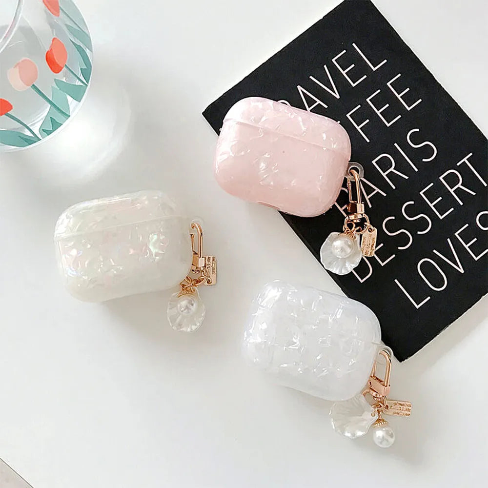 Luxury Pearl Case for Airpods with Keychain
