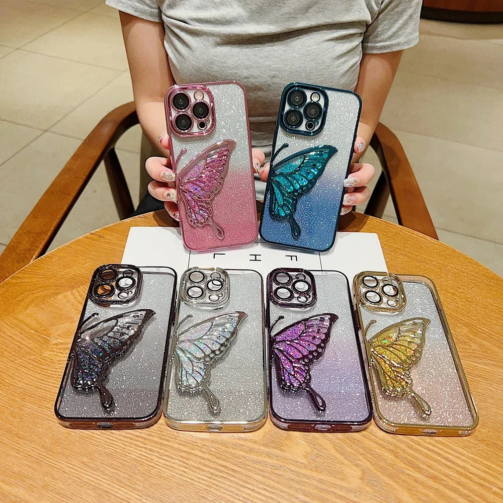 Luxury 3D Glitter Butterfly Quicksand Case