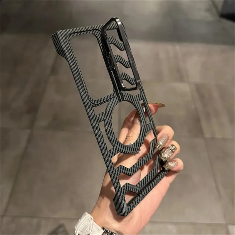 Frameless Carbon Fiber Magnetic Phone Case For Samsung