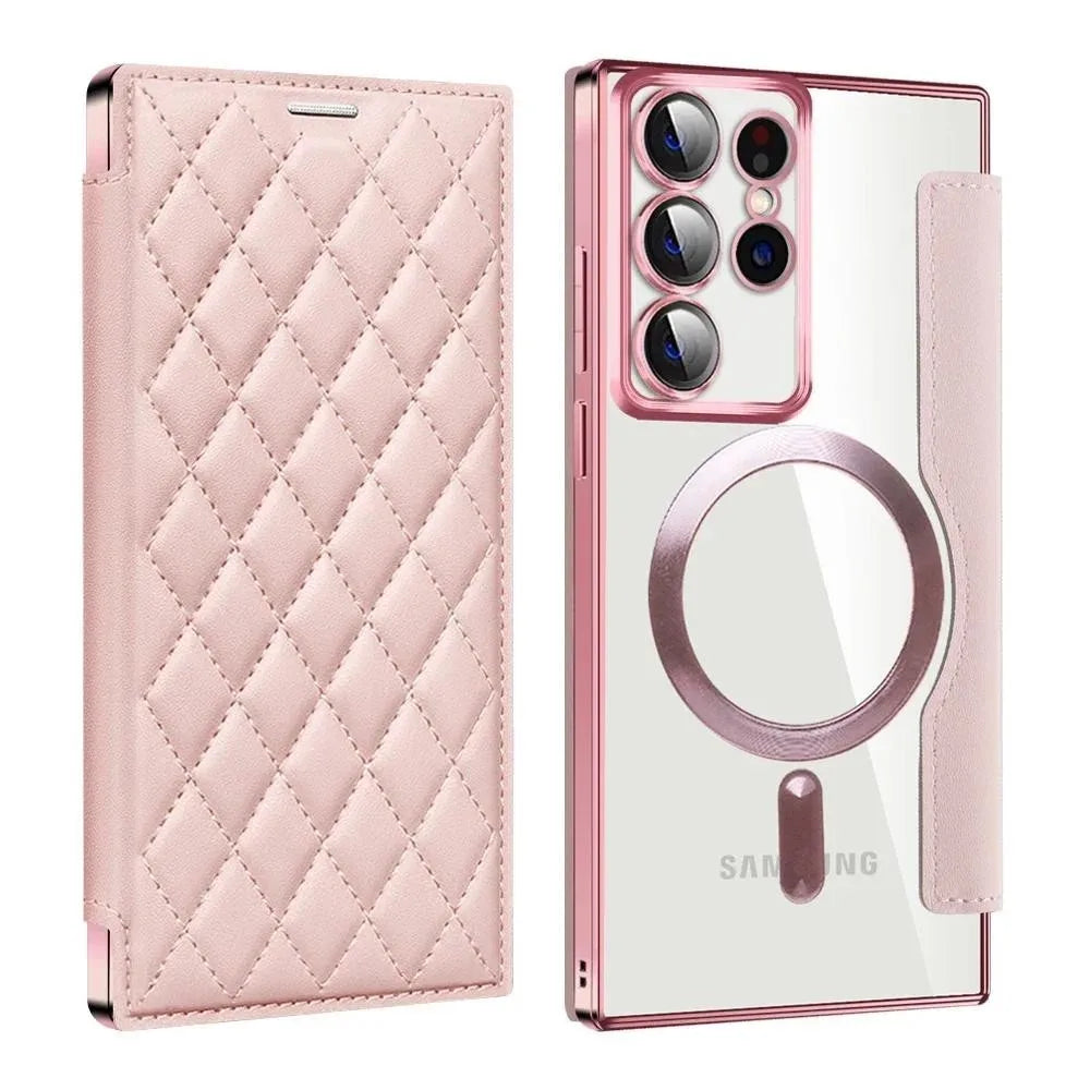 Card Holder Magnetic Leather Case for Samsung