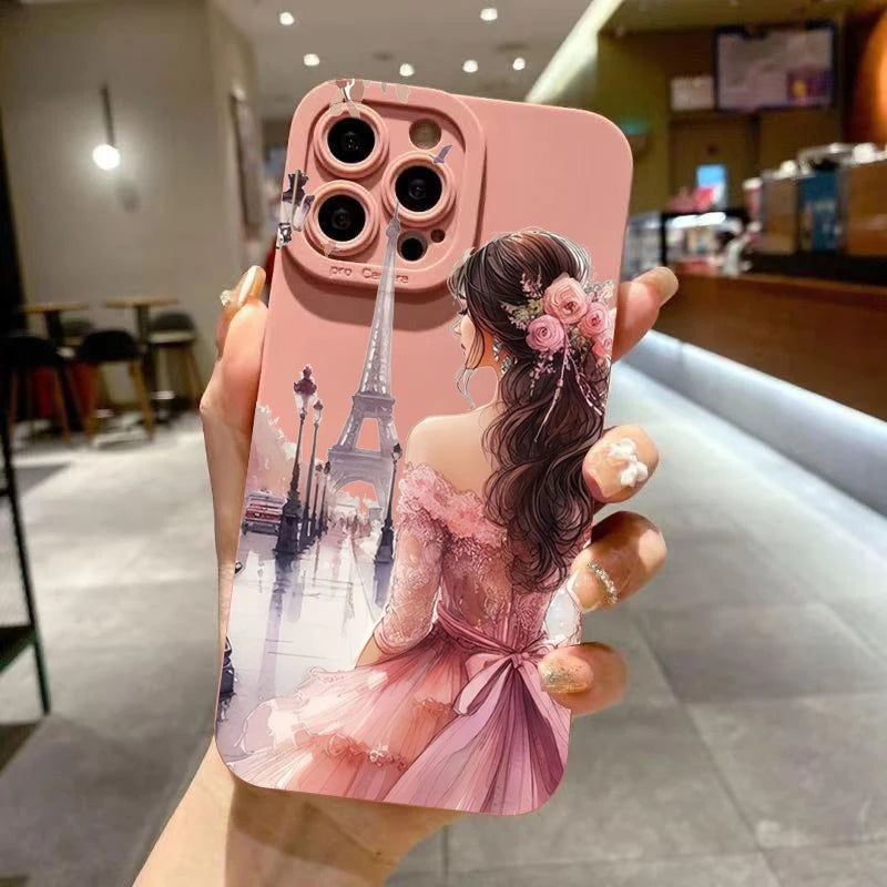 Flower Girl Pattern Decoration Phone Case for iPhone