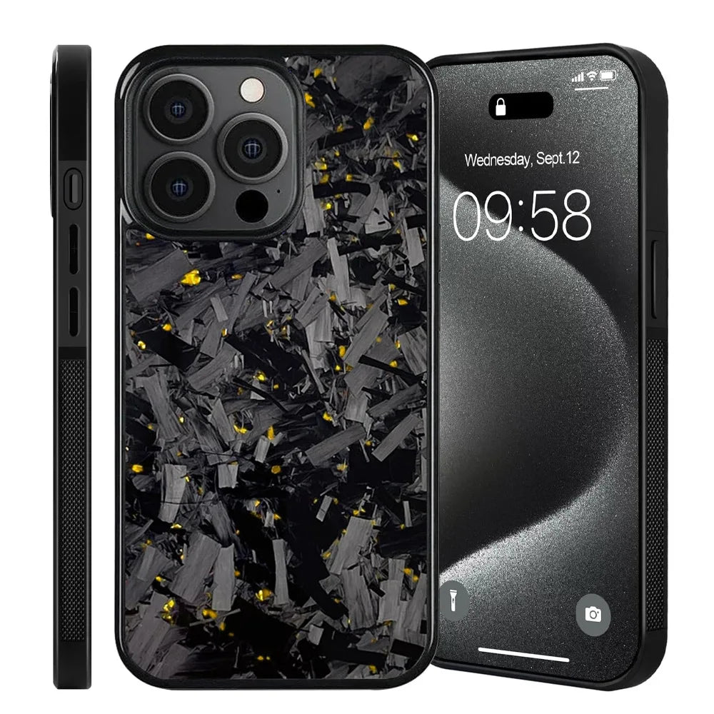 Magnetic Real Forged Carbon + TPU Case for iPhone