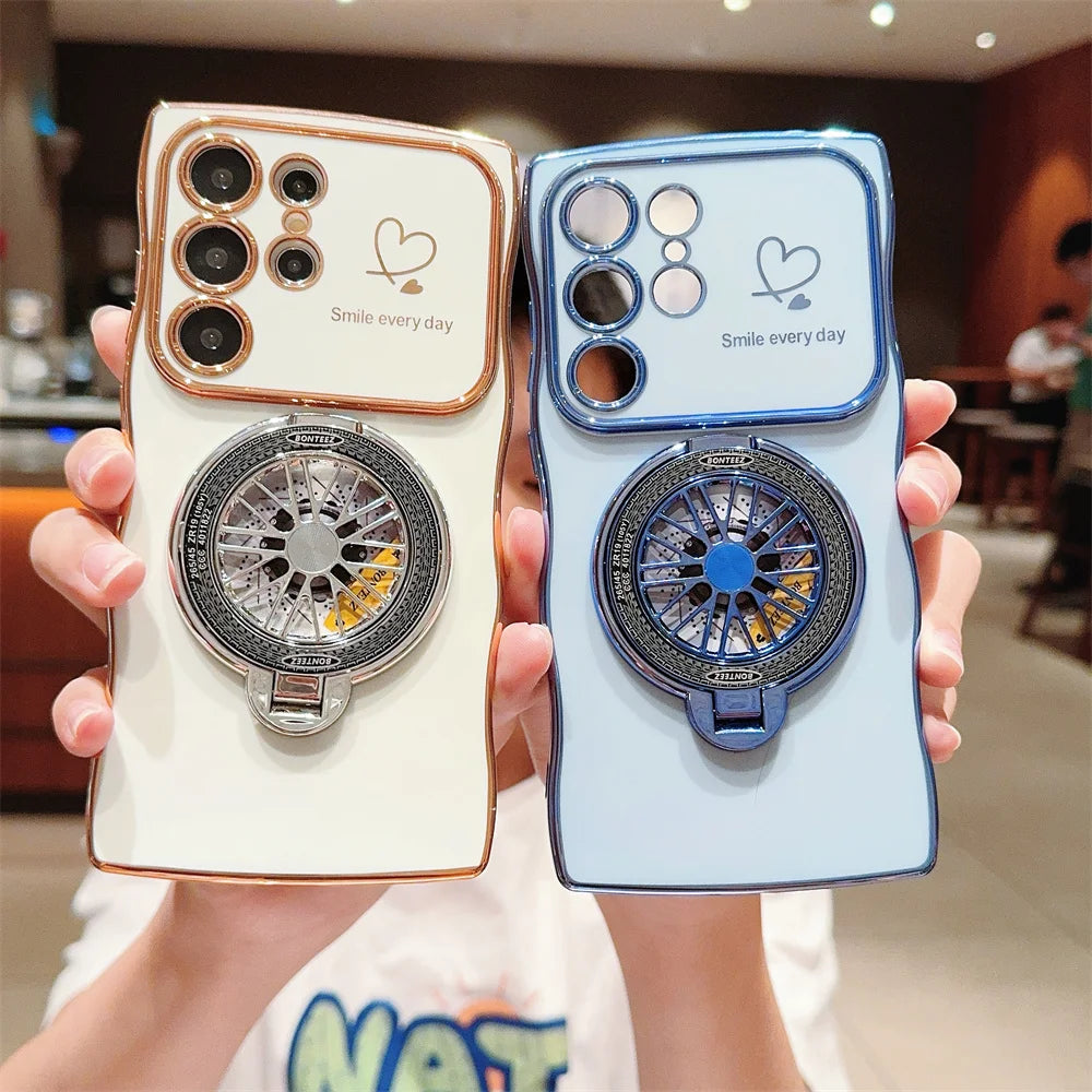 Gyroscope Rotating Bracket Wave Frame Case for Samsung