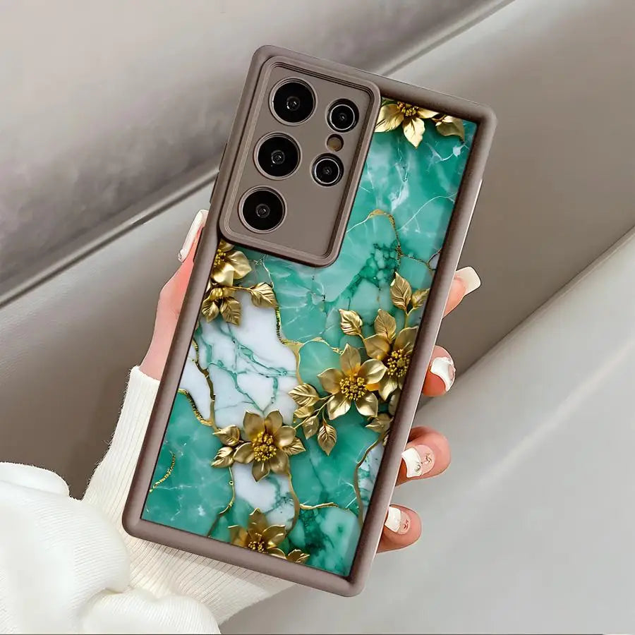 Flower Marble Phone Case for Samsung