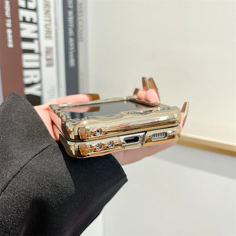 Luxury Folded Texture Leopard Print Phone Case For Samsung