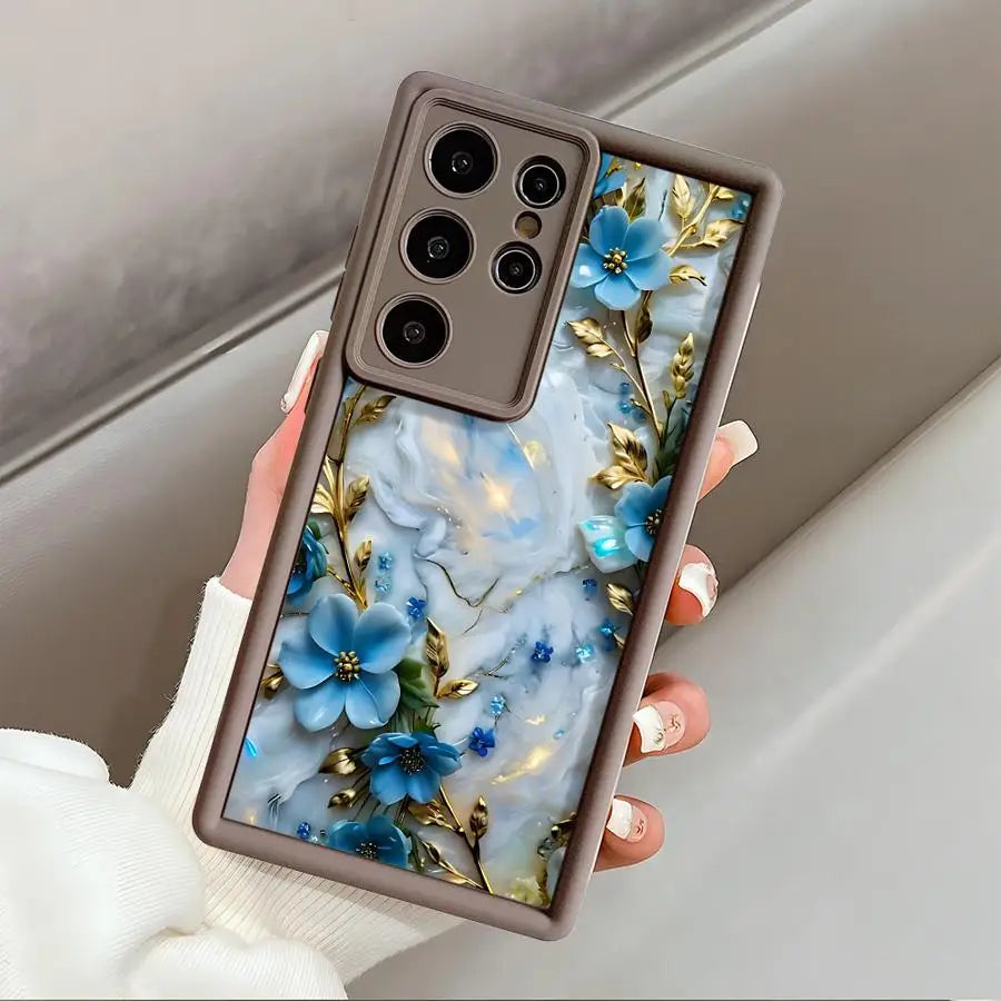 Flower Marble Phone Case for Samsung