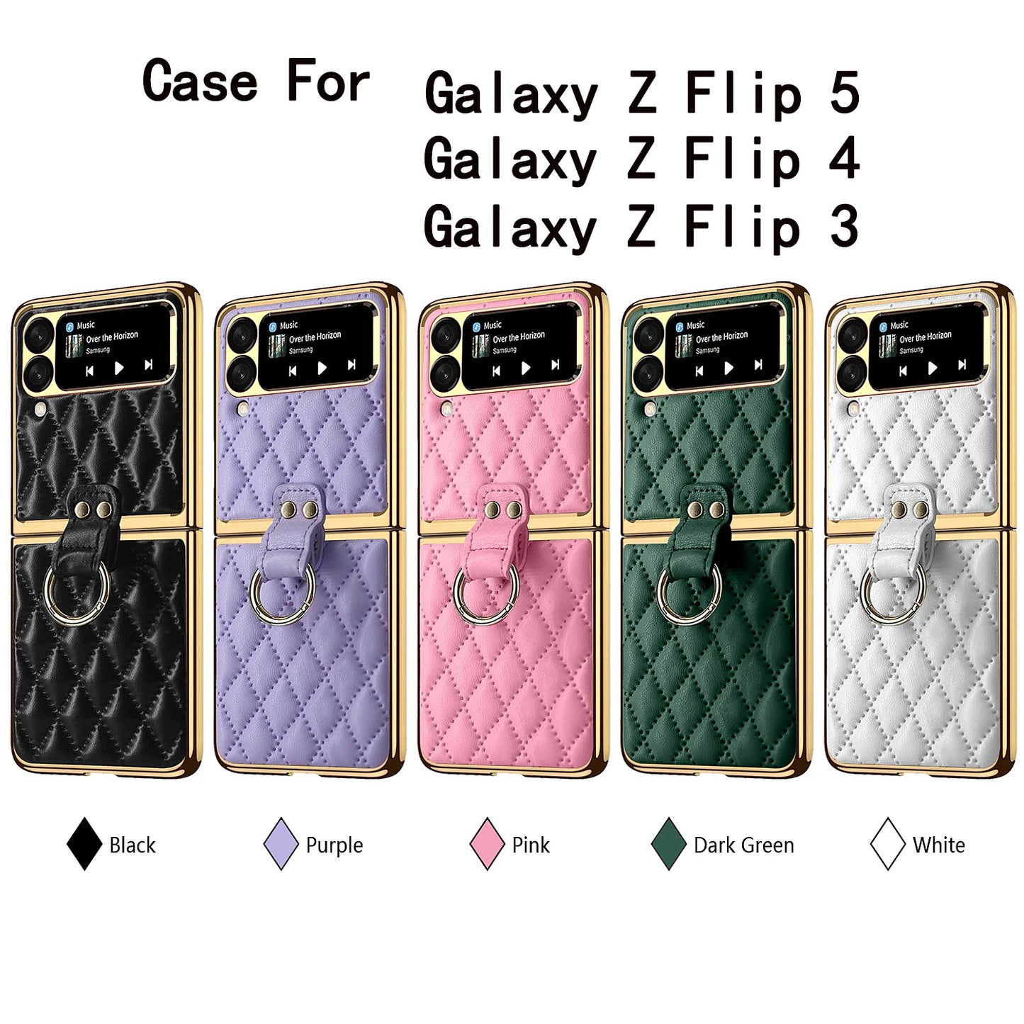 Luxury Diamond Air Cushion Leather Case for Galaxy Z Flip